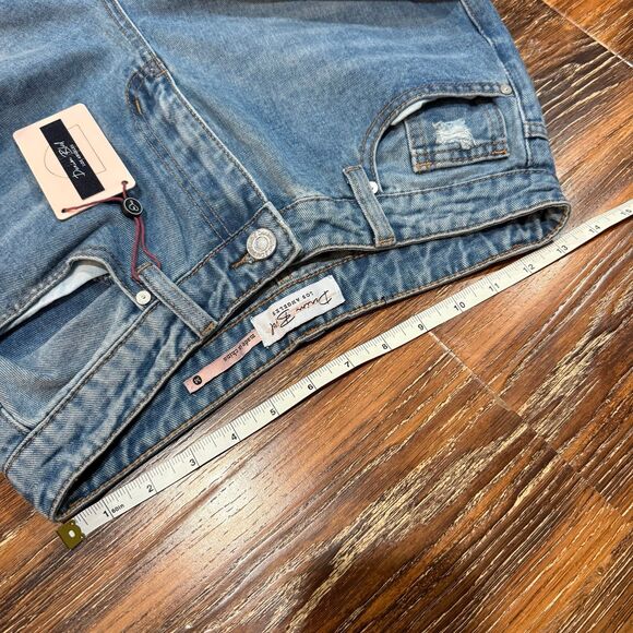 NEW Womens M Denim Blvd Jeans High Rise Wide Leg Distressed Floral 26 28 X 30 - Picture 5 of 7